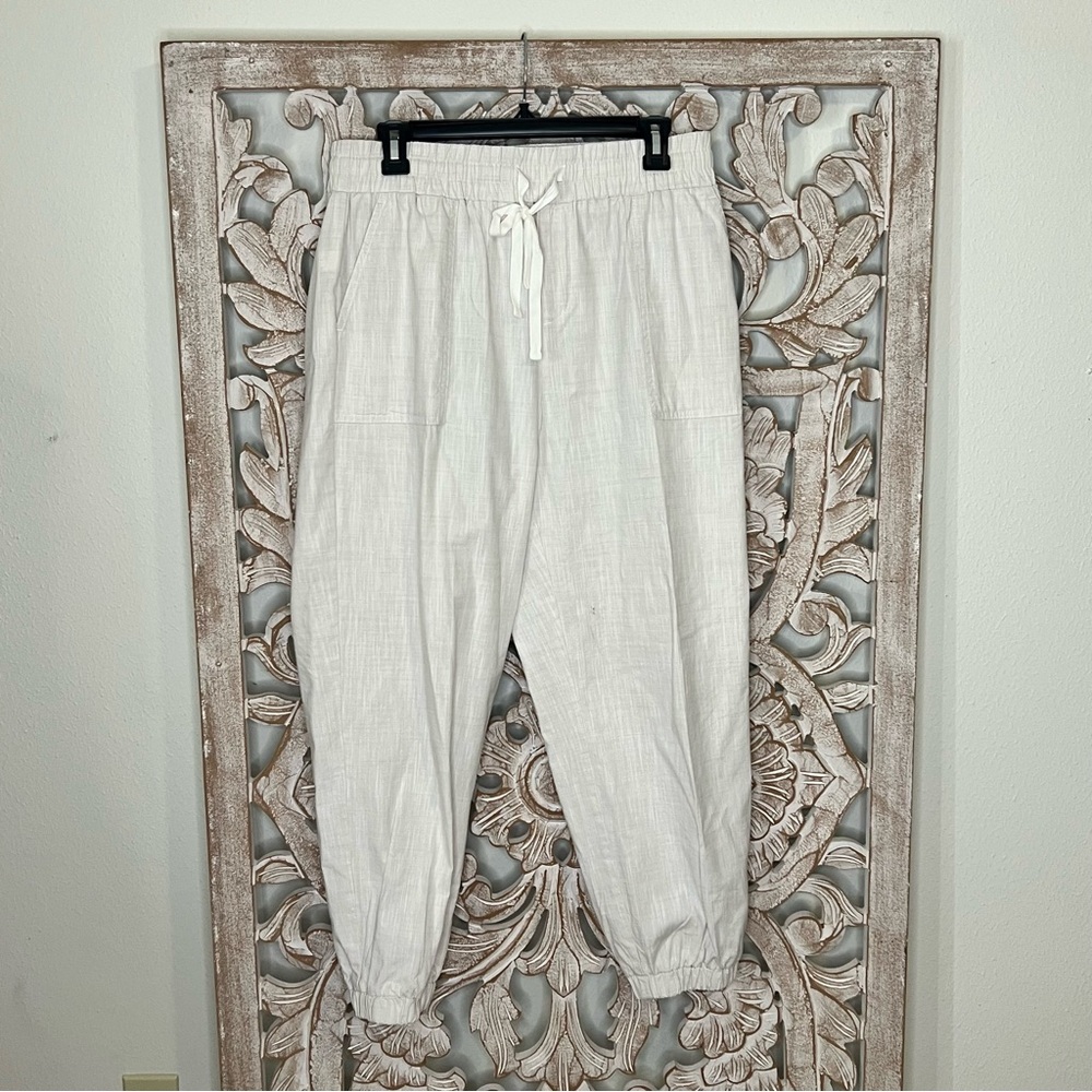 Lot of 3 Linen Drawstring Pants Sz M-L Caslon, Loft, Charter Club - Picture 1 of 10